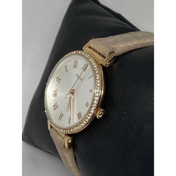 Fossil Kinsey ES4445 Women's Beige Leather Analog Silver Dial Quartz Watch JK89 - Picture 4 of 12